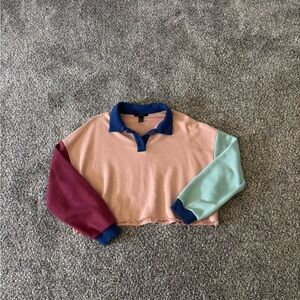Colorblock Cropped Sweater